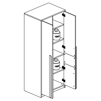 INNES Kleiderschrank – Breite 80 cm, Fjordbuche / Weiß / Platingrau