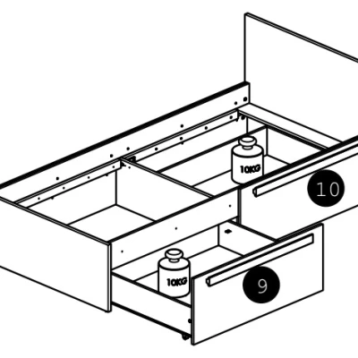 Einzelbett INNES 90x200 - Fjordbuche / Weiß / Platingrau