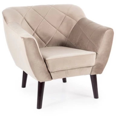 Skandinavischer Sessel AISHA – Dunkelbeige/Wenge