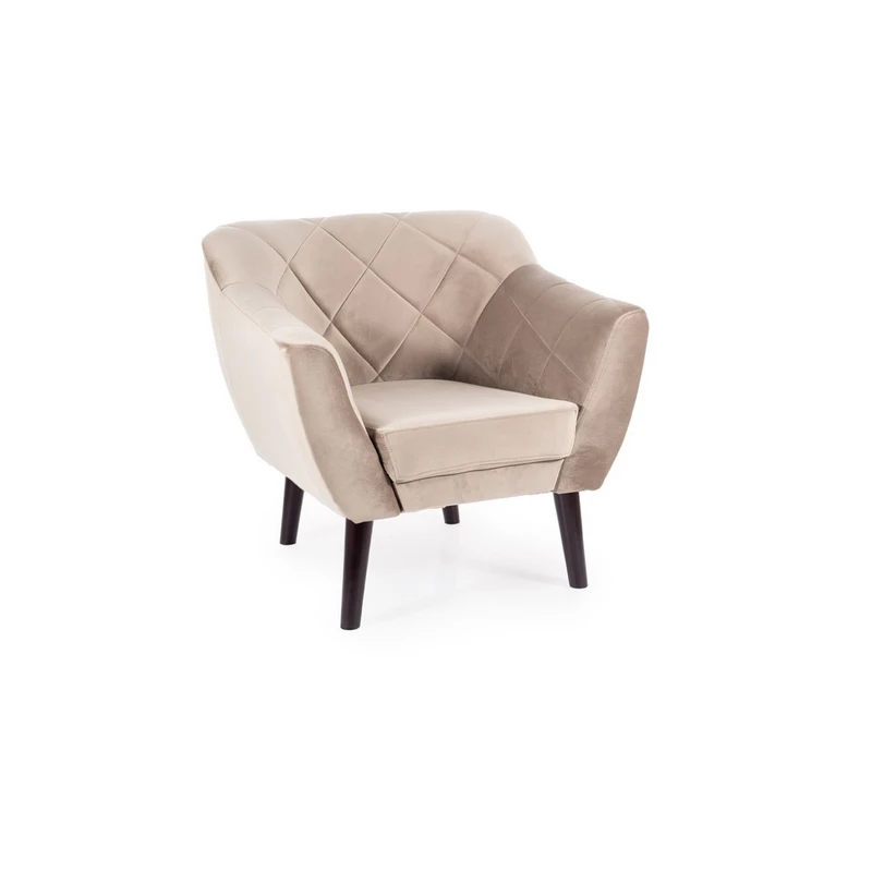 Skandinavischer Sessel AISHA – Dunkelbeige/Wenge