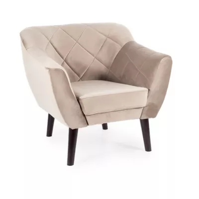 Skandinavischer Sessel AISHA – Dunkelbeige/Wenge