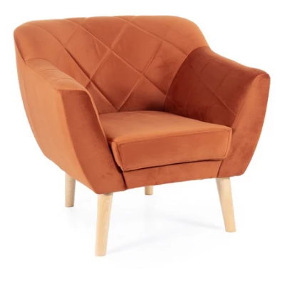 Skandinavischer Sessel AISHA – Zimt/Buche