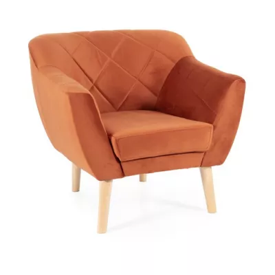Skandinavischer Sessel AISHA – Zimt/Buche