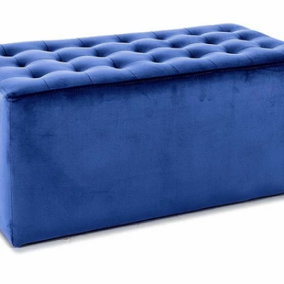 Breiter Polsterhocker ALFONS - blau
