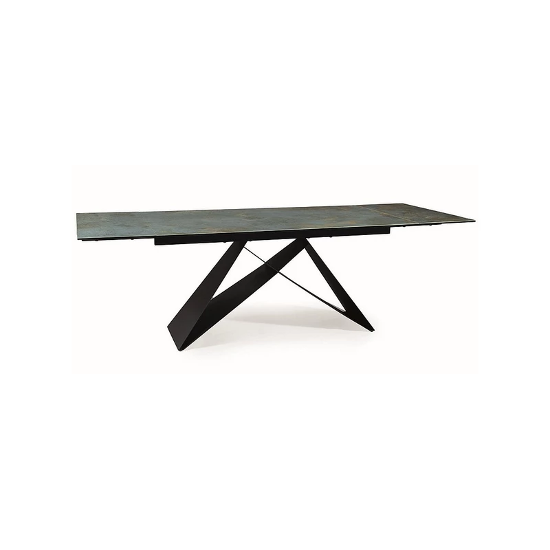 Ausziehbarer Esstisch VIDOR 3 – 160x90, Türkis / Schwarz matt