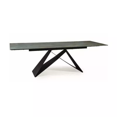 Ausziehbarer Esstisch VIDOR 3 – 160x90, Türkis / Schwarz matt