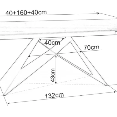 Ausziehbarer Esstisch VIDOR 3 – 160x90, Türkis / Schwarz matt