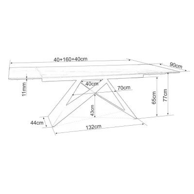 Ausziehbarer Esstisch VIDOR 3 – 160x90, Türkis / Schwarz matt