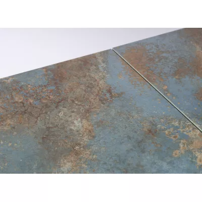 Ausziehbarer Esstisch VIDOR 3 – 160x90, Türkis / Schwarz matt