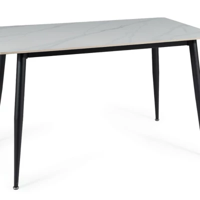 Esstisch JUSEF - 130x70, weiß / schwarz