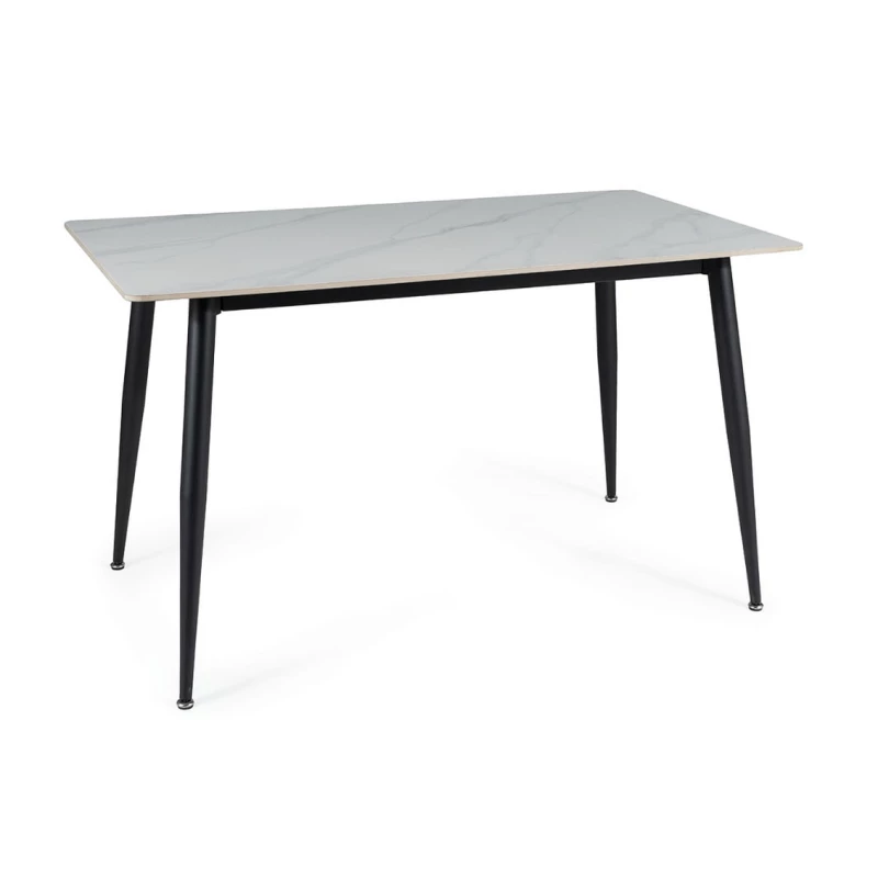 Esstisch JUSEF - 130x70, weiß / schwarz