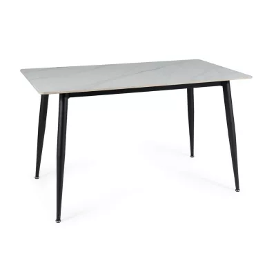 Esstisch JUSEF - 130x70, weiß / schwarz