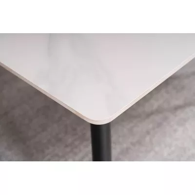 Esstisch JUSEF - 130x70, weiß / schwarz