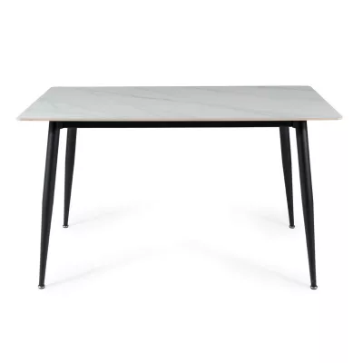 Esstisch JUSEF - 130x70, weiß / schwarz