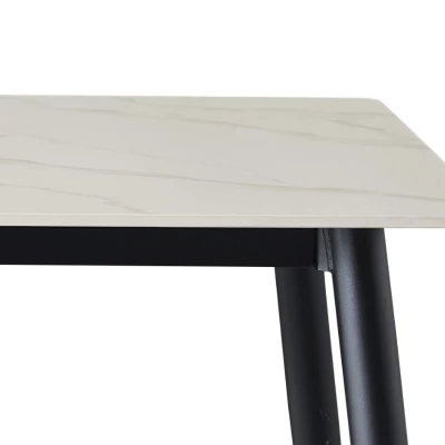 Esstisch JUSEF - 130x70, weiß / schwarz