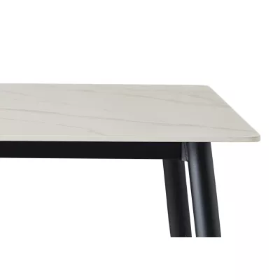 Esstisch JUSEF - 130x70, weiß / schwarz