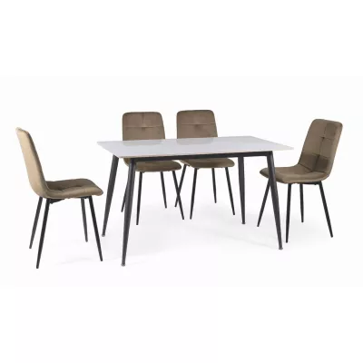Esstisch JUSEF - 130x70, weiß / schwarz