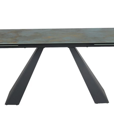 Ausziehbarer Esstisch GEDEON 1 - 160x90, Türkis/Mattschwarz