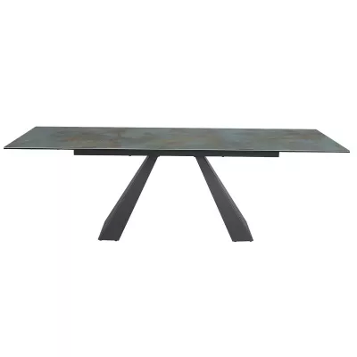 Ausziehbarer Esstisch GEDEON 1 - 160x90, Türkis/Mattschwarz