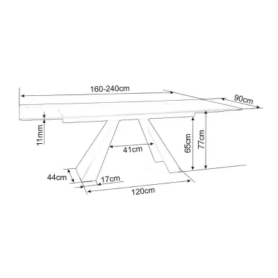Ausziehbarer Esstisch GEDEON 1 - 160x90, Türkis/Mattschwarz