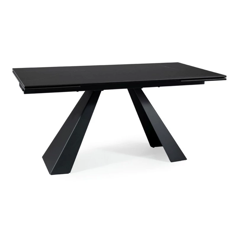 Ausziehbarer Esstisch GEDEON 1 - 160x90, schwarz / matt schwarz