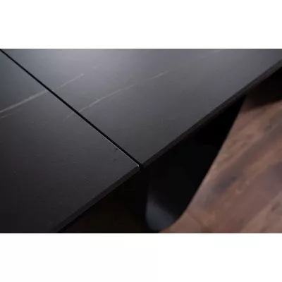 Ausziehbarer Esstisch GEDEON 1 - 160x90, schwarz / matt schwarz