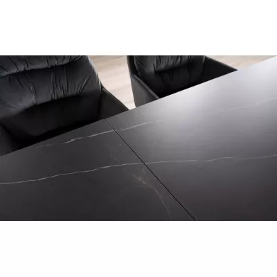 Ausziehbarer Esstisch GEDEON 1 - 160x90, schwarz / matt schwarz
