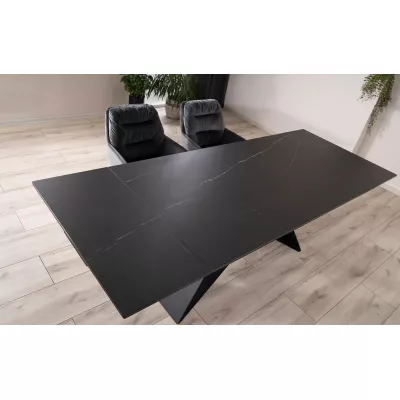 Ausziehbarer Esstisch GEDEON 1 - 160x90, schwarz / matt schwarz