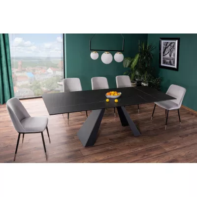 Ausziehbarer Esstisch GEDEON 1 - 160x90, schwarz / matt schwarz