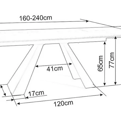 Ausziehbarer Esstisch GEDEON 1 - 160x90, schwarz / matt schwarz