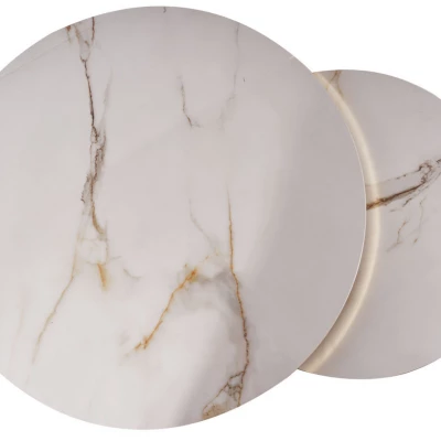 Couchtisch-Set JONES 80 – Weiß/Gold