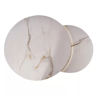 Couchtisch-Set JONES 80 – Weiß/Gold