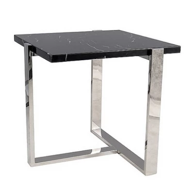 Couchtisch KAMERON - schwarzer Marmor / silber