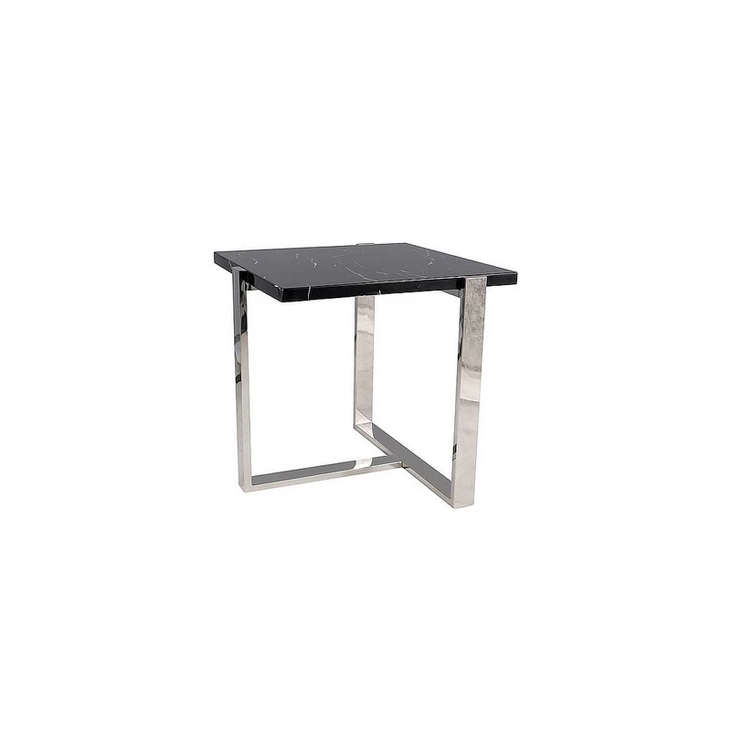 Couchtisch KAMERON - schwarzer Marmor / silber