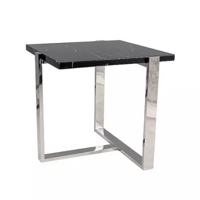Couchtisch KAMERON - schwarzer Marmor / silber