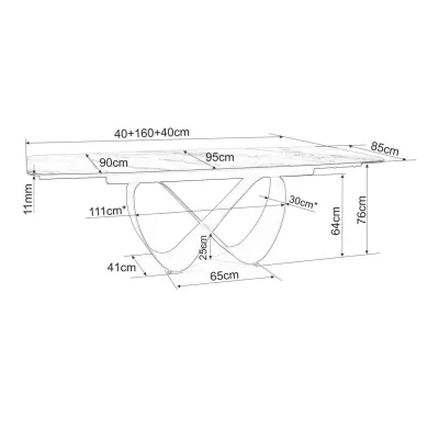 Designer-Esstisch GRANT – weiß/braun
