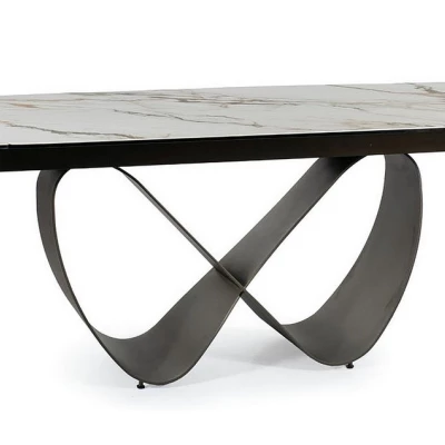 Designer-Esstisch GRANT – weiß/braun