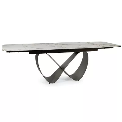 Designer-Esstisch GRANT – weiß/braun