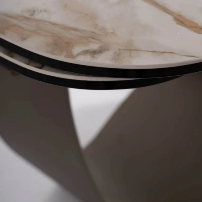 Designer-Esstisch GRANT – weiß/braun