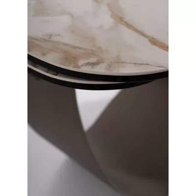 Designer-Esstisch GRANT – weiß/braun