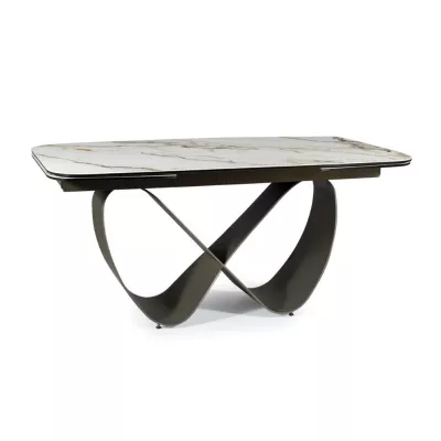 Designer-Esstisch GRANT – weiß/braun