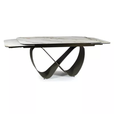 Designer-Esstisch GRANT – weiß/braun