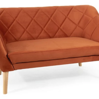 Zweisitzer-Sofa AISHA – Zimt/Buche