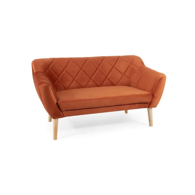 Zweisitzer-Sofa AISHA – Zimt/Buche