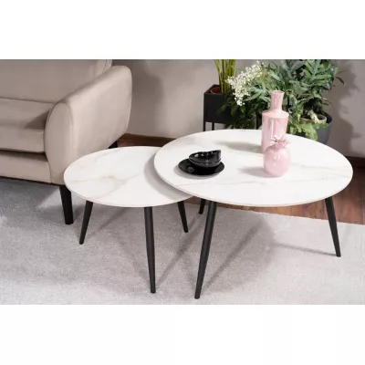 Couchtisch-Set HARDI 4 – Weiß / Schwarz matt