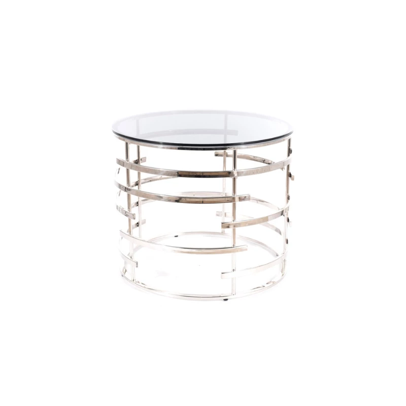 LAMBRO Couchtisch - Glas / Silber