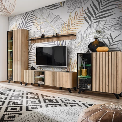 Praktische Wohnzimmerwand DEJANA - Hickory Jackson