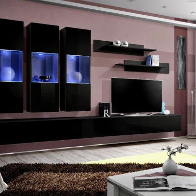 Hängende Wohnzimmer-Wandleuchte FREYA 2 - schwarz