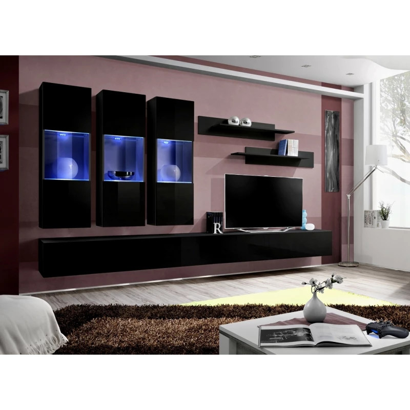 Hängende Wohnzimmer-Wandleuchte FREYA 2 - schwarz