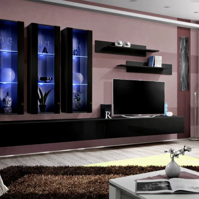 Hängende Wohnzimmer-Wandleuchte FREYA 3 - schwarz